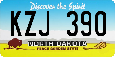 ND license plate KZJ390