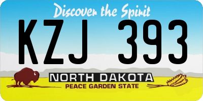 ND license plate KZJ393