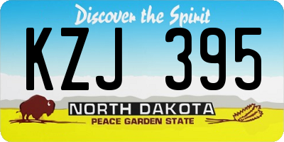 ND license plate KZJ395
