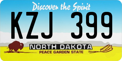 ND license plate KZJ399