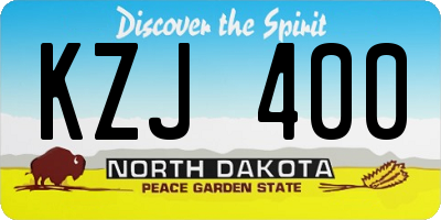 ND license plate KZJ400
