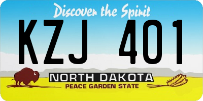 ND license plate KZJ401