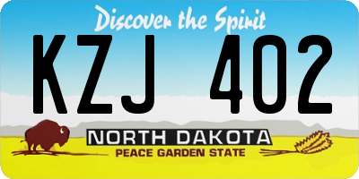 ND license plate KZJ402
