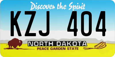ND license plate KZJ404