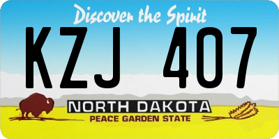 ND license plate KZJ407