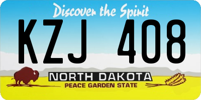 ND license plate KZJ408