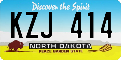 ND license plate KZJ414