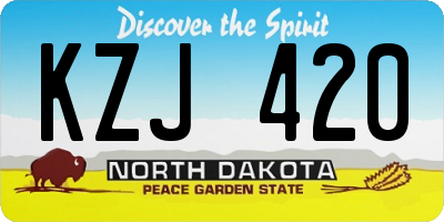 ND license plate KZJ420