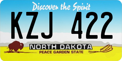 ND license plate KZJ422