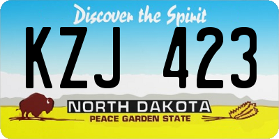 ND license plate KZJ423