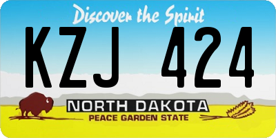 ND license plate KZJ424