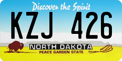 ND license plate KZJ426