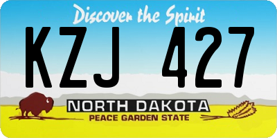 ND license plate KZJ427