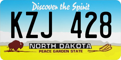 ND license plate KZJ428