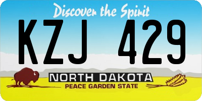 ND license plate KZJ429