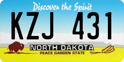 ND license plate KZJ431