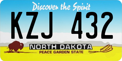 ND license plate KZJ432
