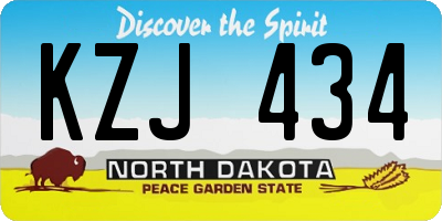ND license plate KZJ434