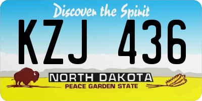 ND license plate KZJ436