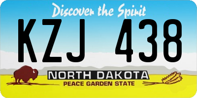 ND license plate KZJ438