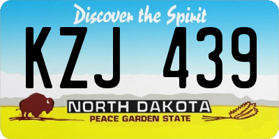 ND license plate KZJ439
