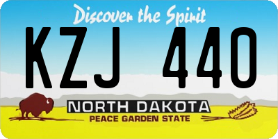 ND license plate KZJ440