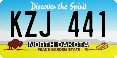 ND license plate KZJ441
