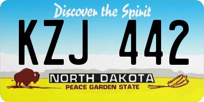 ND license plate KZJ442