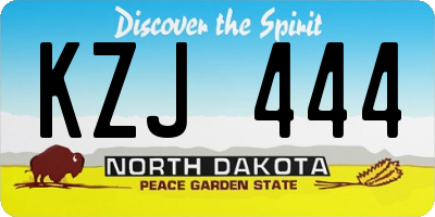 ND license plate KZJ444