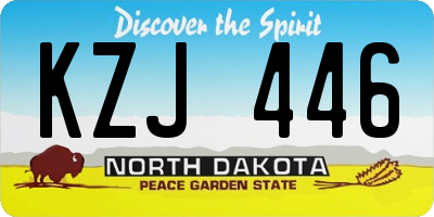 ND license plate KZJ446