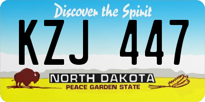 ND license plate KZJ447