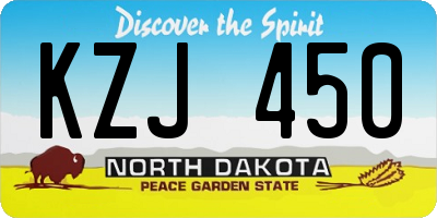 ND license plate KZJ450