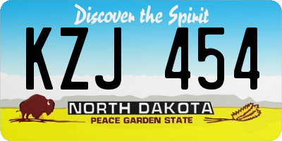 ND license plate KZJ454
