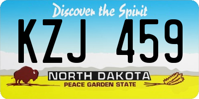 ND license plate KZJ459
