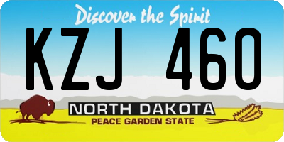 ND license plate KZJ460