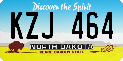ND license plate KZJ464