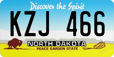 ND license plate KZJ466