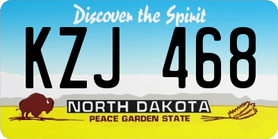 ND license plate KZJ468