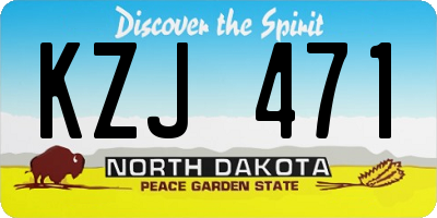 ND license plate KZJ471