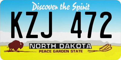 ND license plate KZJ472