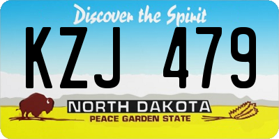 ND license plate KZJ479
