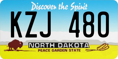 ND license plate KZJ480