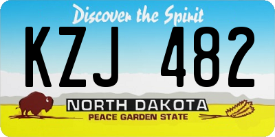 ND license plate KZJ482