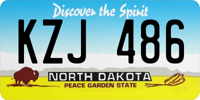 ND license plate KZJ486