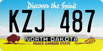 ND license plate KZJ487