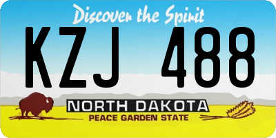 ND license plate KZJ488