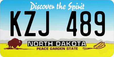 ND license plate KZJ489