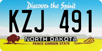 ND license plate KZJ491