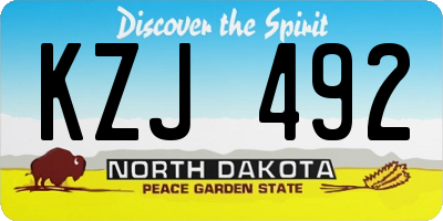 ND license plate KZJ492