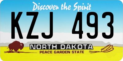 ND license plate KZJ493